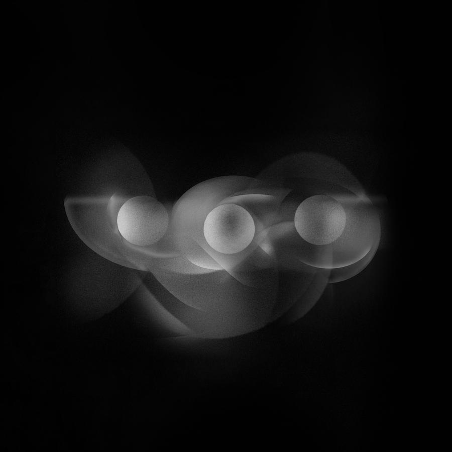 Release-Cover „Bridged Circles“ von Komponist und Gitarrist Kavall: Schwarzer Hintergrund mit weichen, leuchtenden Kreisformen